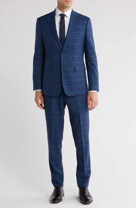 English Laundry Windowpane Blue Mélange Suit