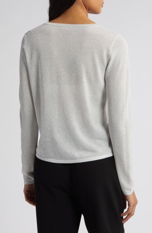 Vince Camuto Metallic Scoop Neck Sweater In Ivory