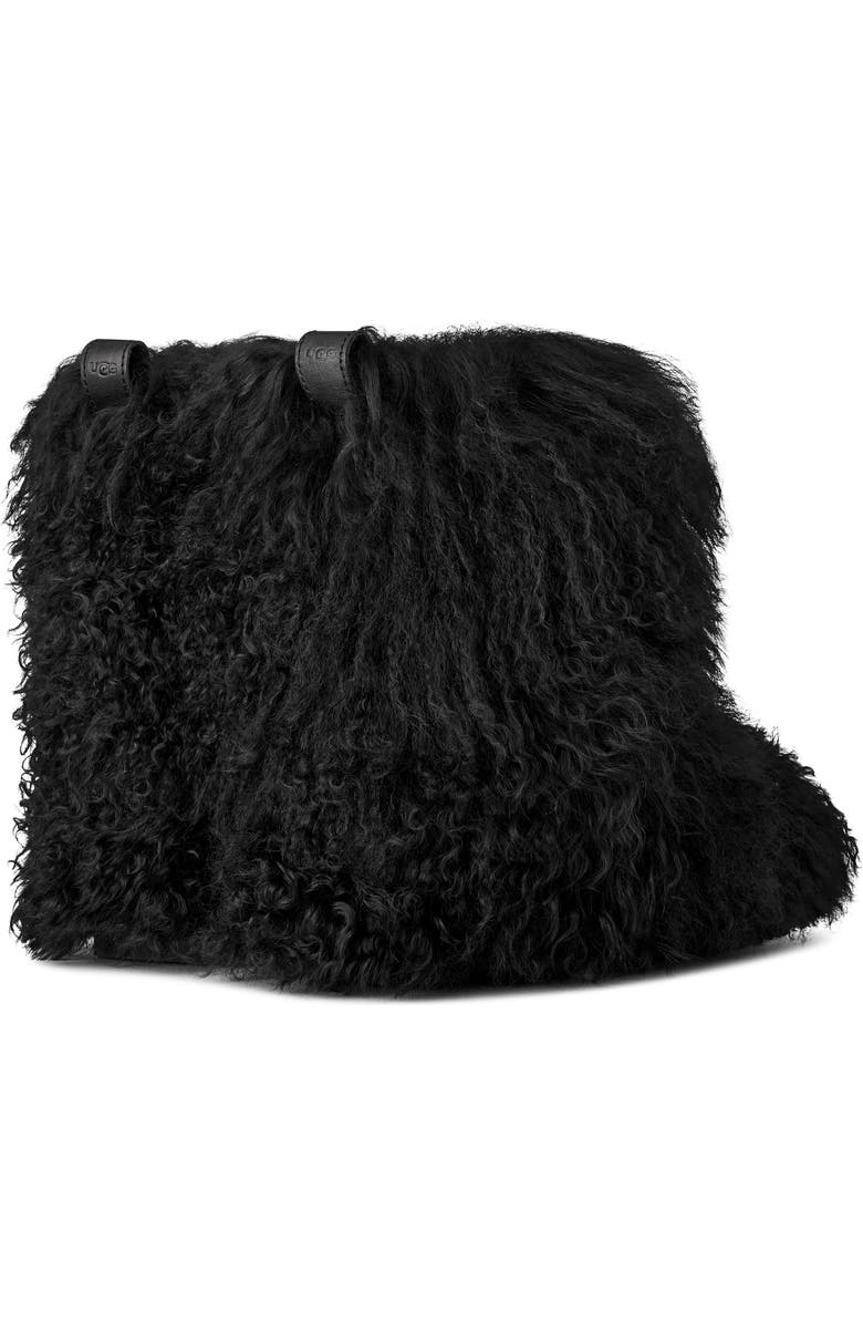 UGG<sup>®</sup> Classic Short Fluff Momma Genuine Shearling Bootie, Alternate, color, Black