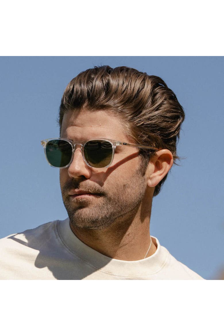 Nick - 51mm Polarized Rounded Square Sunglasses, Alternate, color, Clear