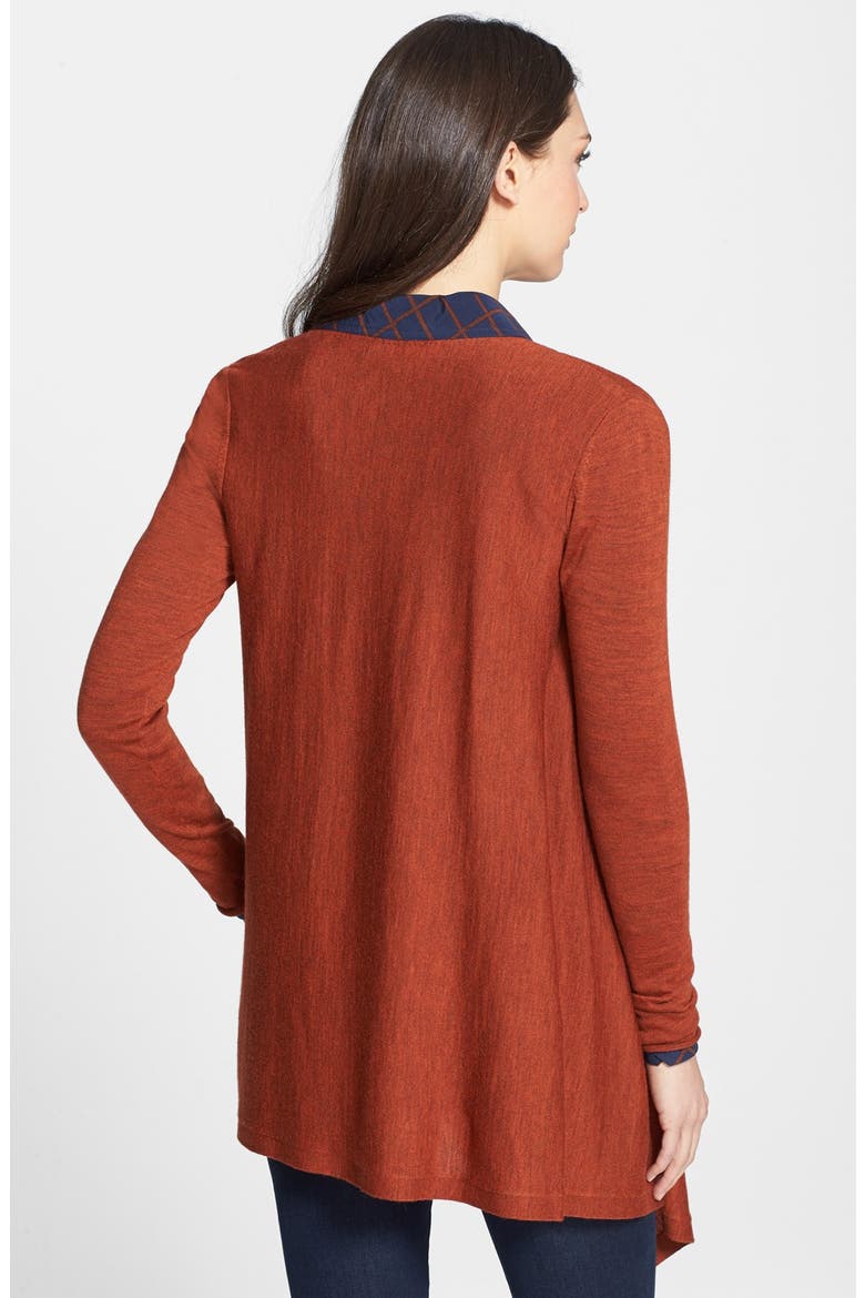 'Vreni' Merino Wool Cardigan, Alternate, color, RUST MELANGE