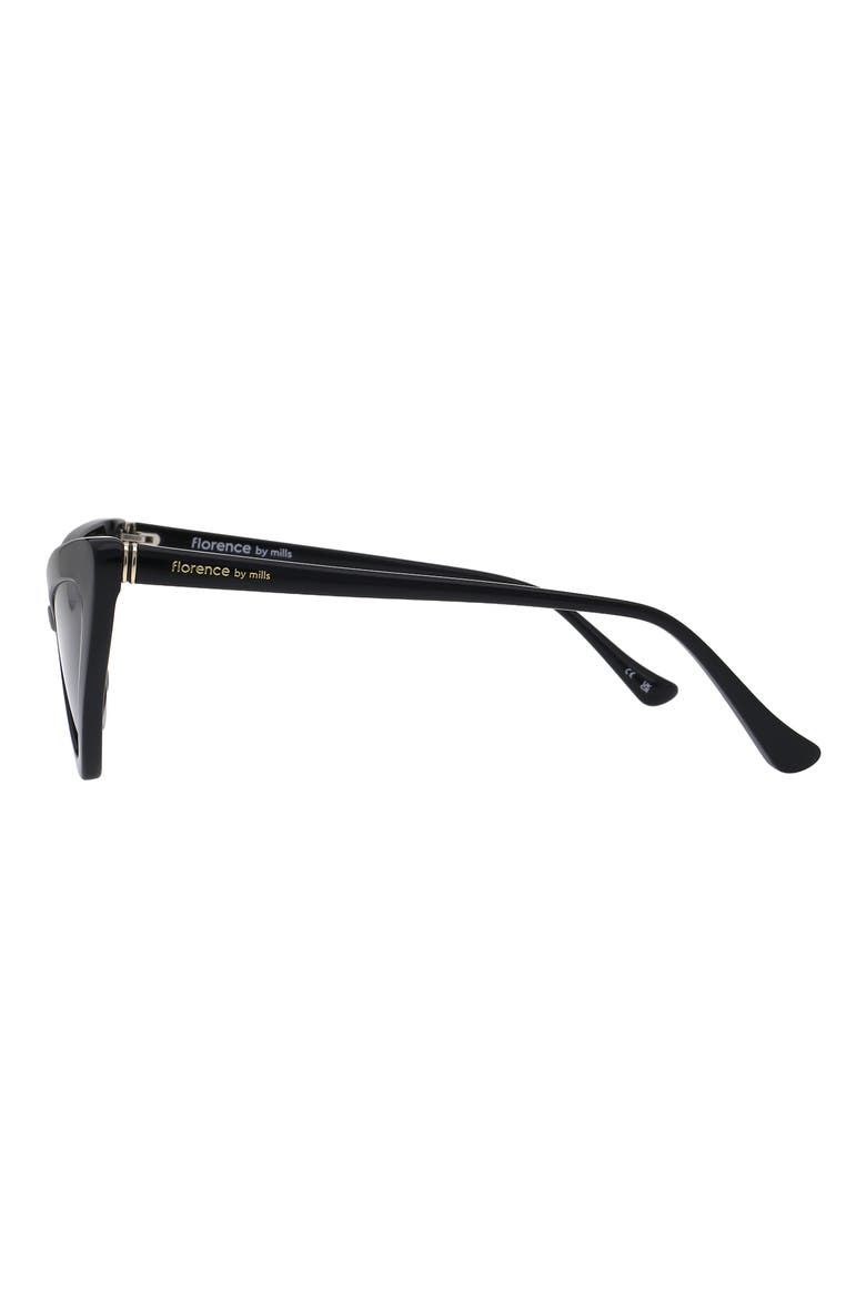 54mm Cat Eye Sunglasses, Alternate, color, GLOSS BLACK
