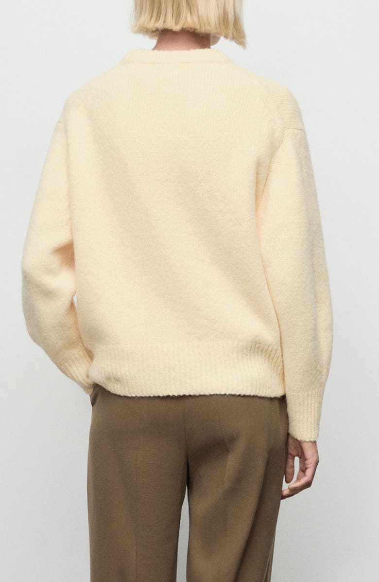 MANGO Chunky Crewneck Sweater, Alternate, color, Pastel Yellow