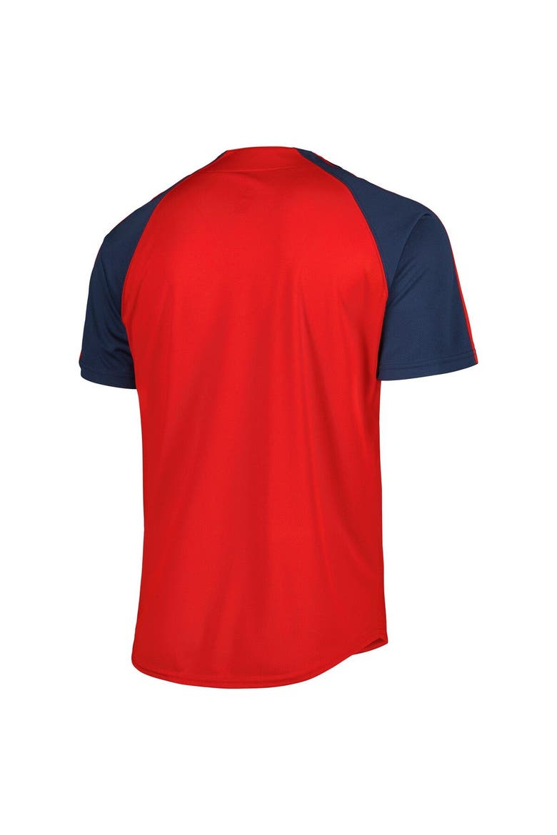 Men's Stitches Red St. Louis Cardinals Button-Down Raglan Fashion Jersey, Alternate, color, Red