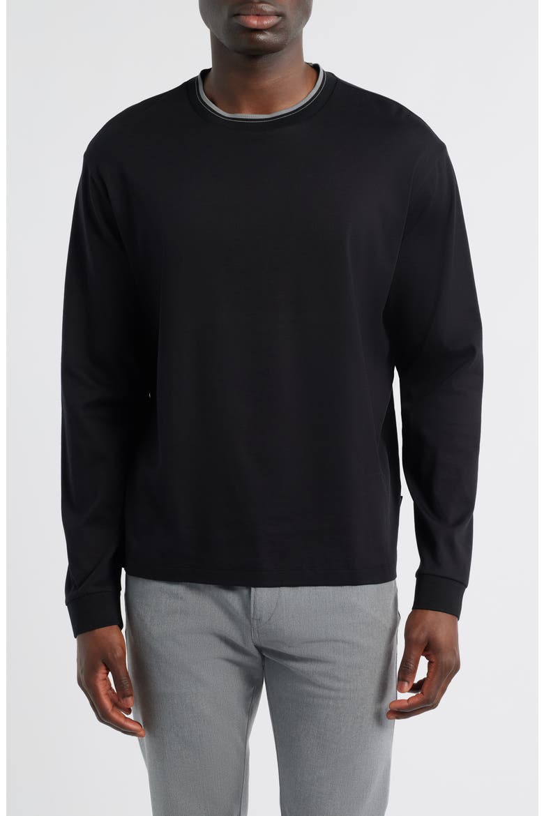 Talley Cotton Crewneck Top, Main, color, BLACK