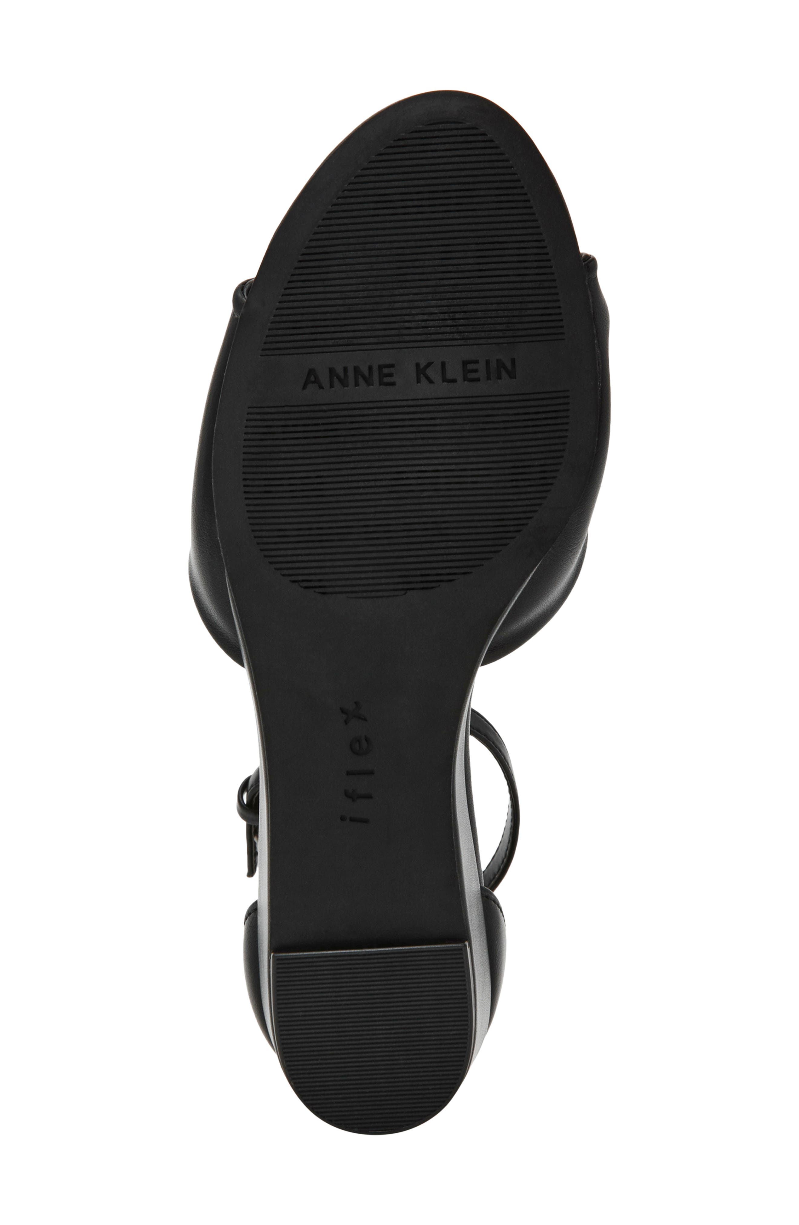 Anne Klein Whitby Ankle Strap Slide Sandal, Alternate, color, Black Smooth