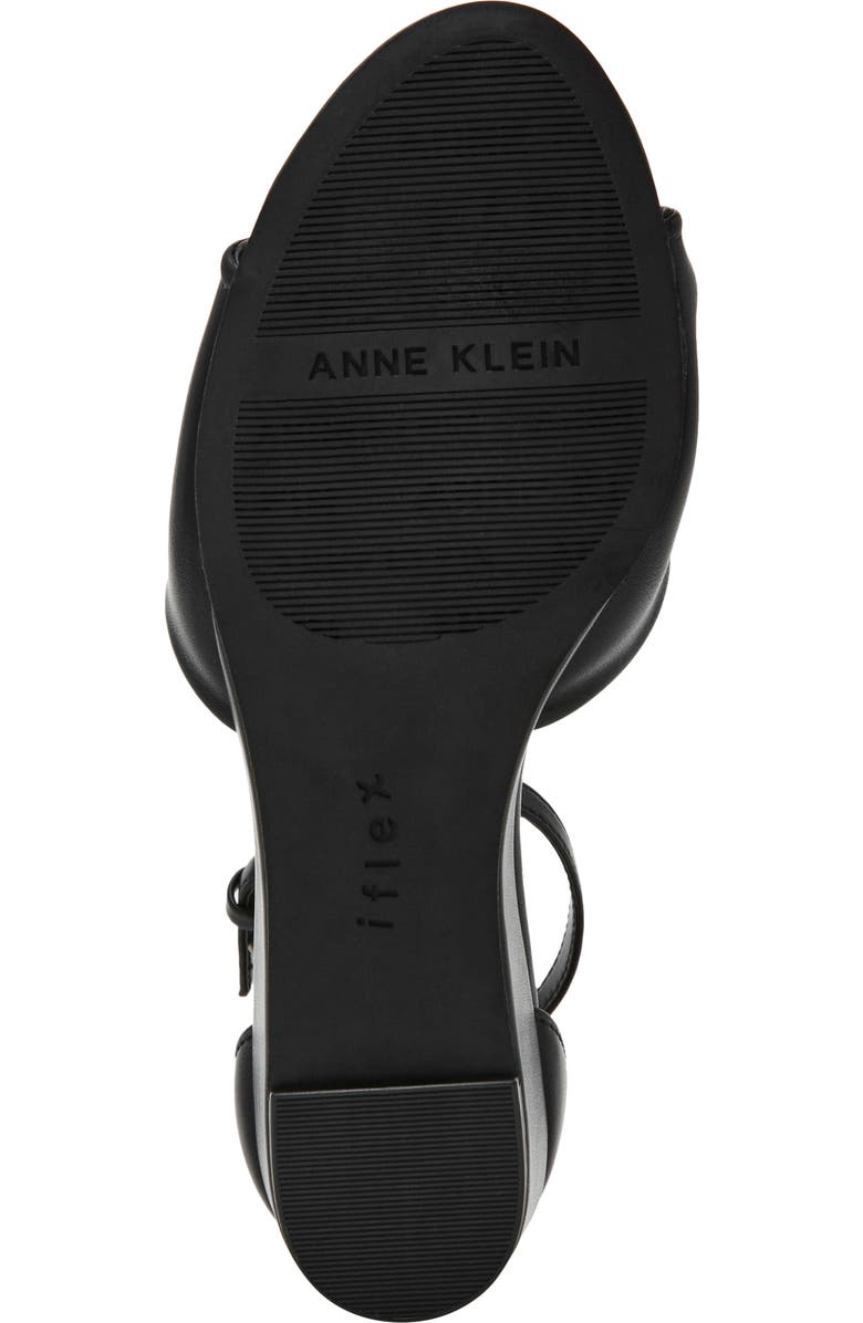 Anne Klein Whitby Ankle Strap Slide Sandal, Alternate, color, Black Smooth