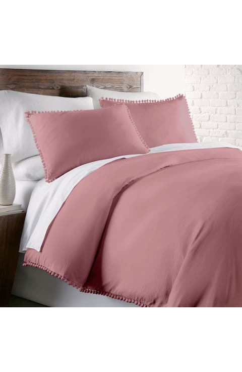 Classic Pompom Trimmed Duvet Cover Set