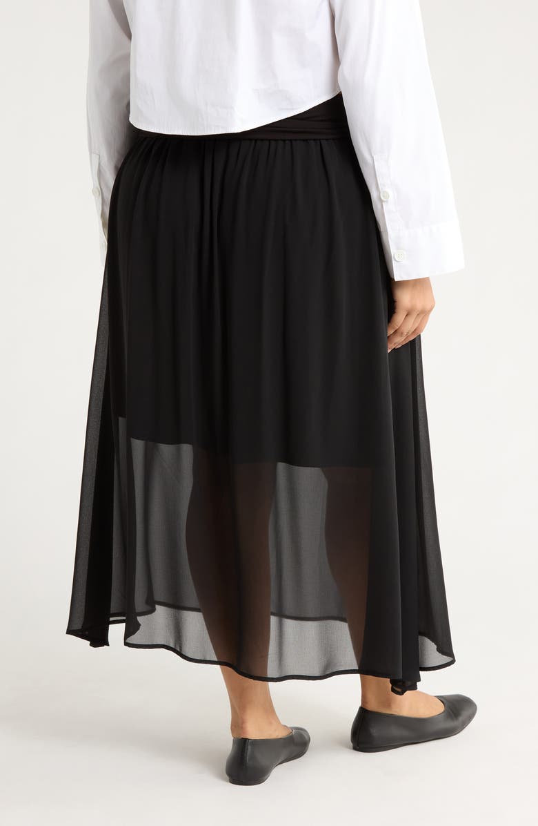 Renee C Sheer Maxi Skirt, Alternate, color, Black