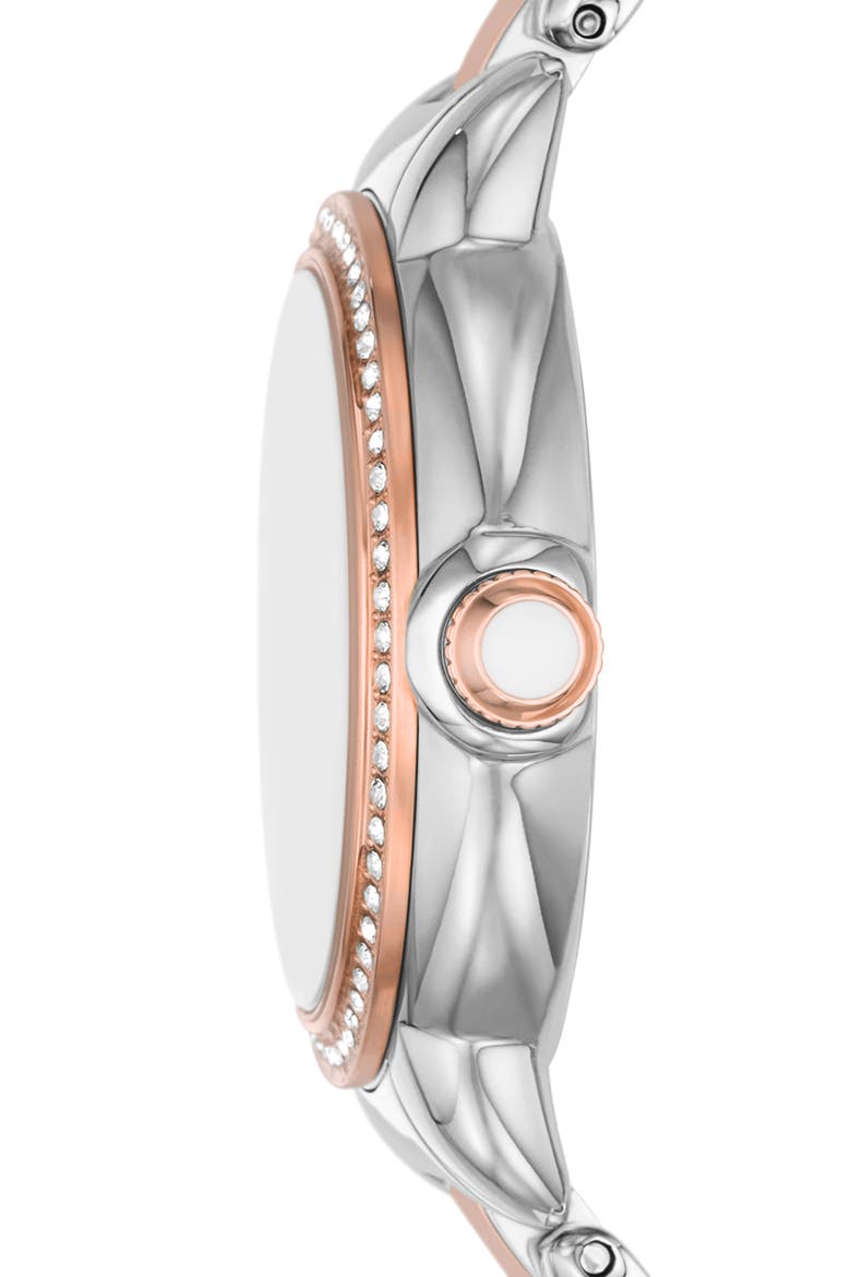 Three-Hand Two-Tone Bracelet Watch, Alternate, color, SILVER