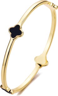 Adornia Clover Station Bangle Bracelet
