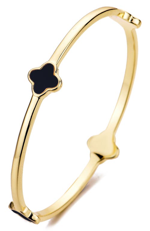 Adornia Clover Station Bangle Bracelet In Black