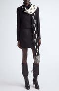 McQueen Skull Jacquard Fringe Scarf