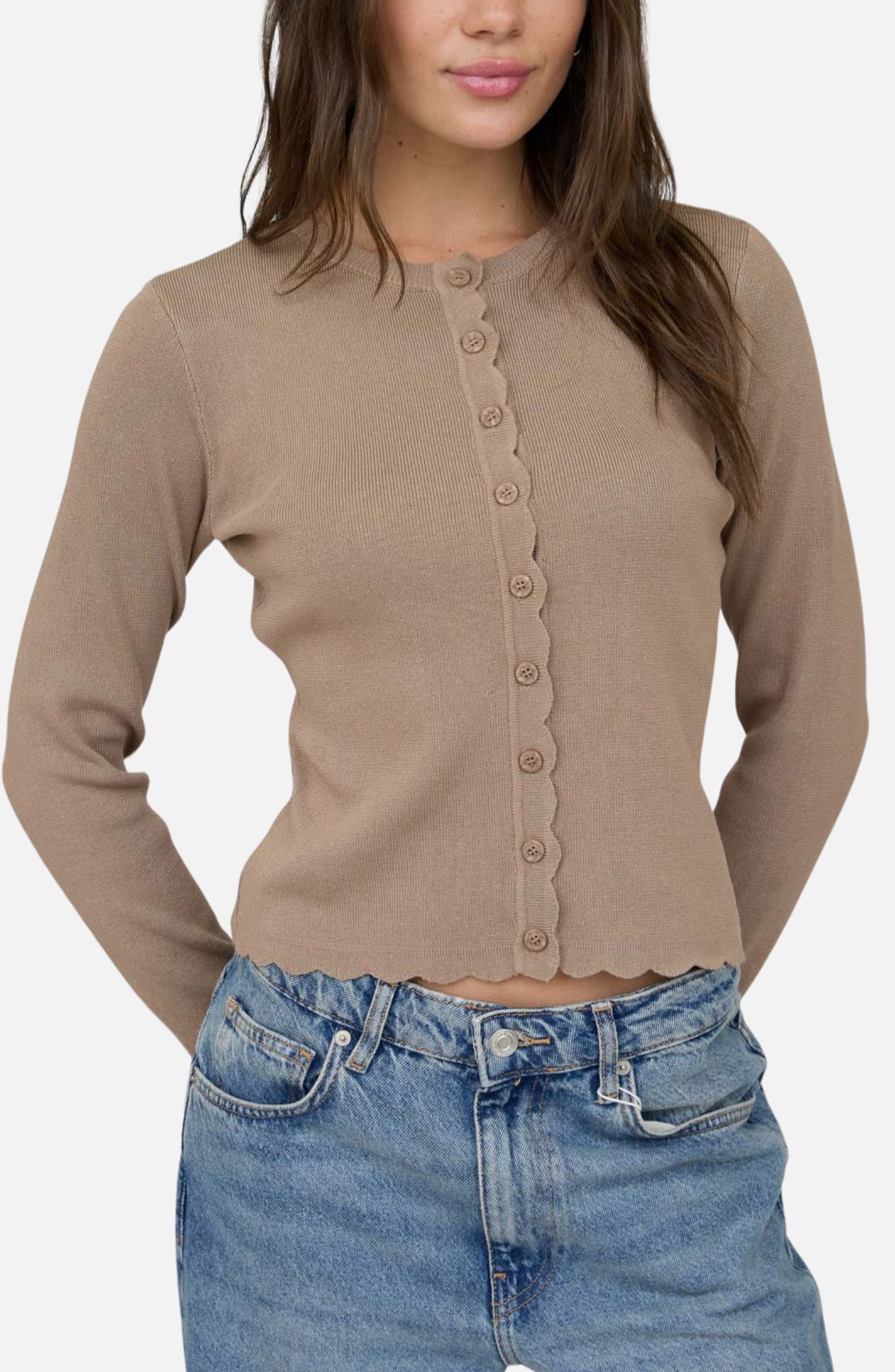 Scallop Trim Cardigan