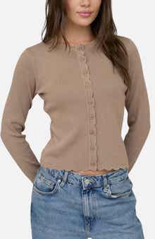Scallop Trim Cardigan