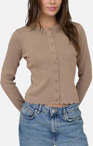 Blu Pepper Scallop Trim Cardigan