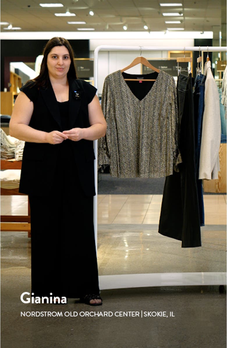 Metallic Stripe Long Sleeve Top, sales video thumbnail