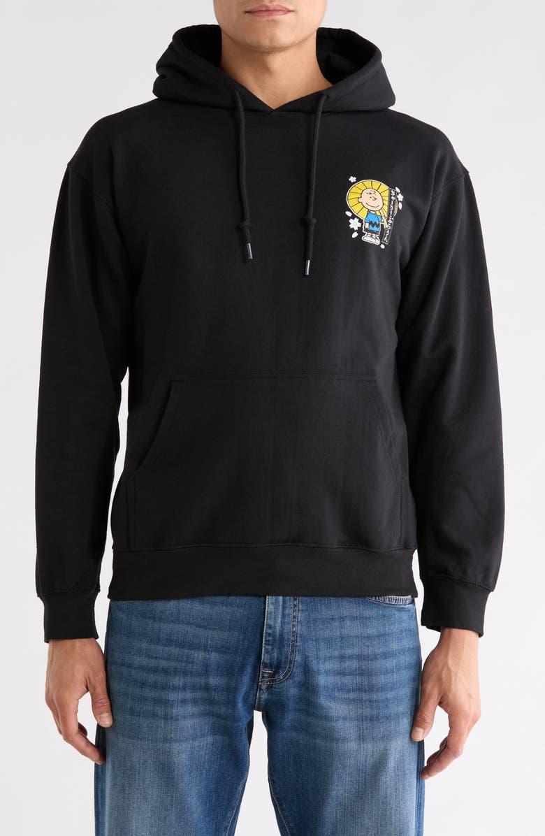 The Forecast Agency Umbrella Chuck Graphic Hoodie, Main, color, Black