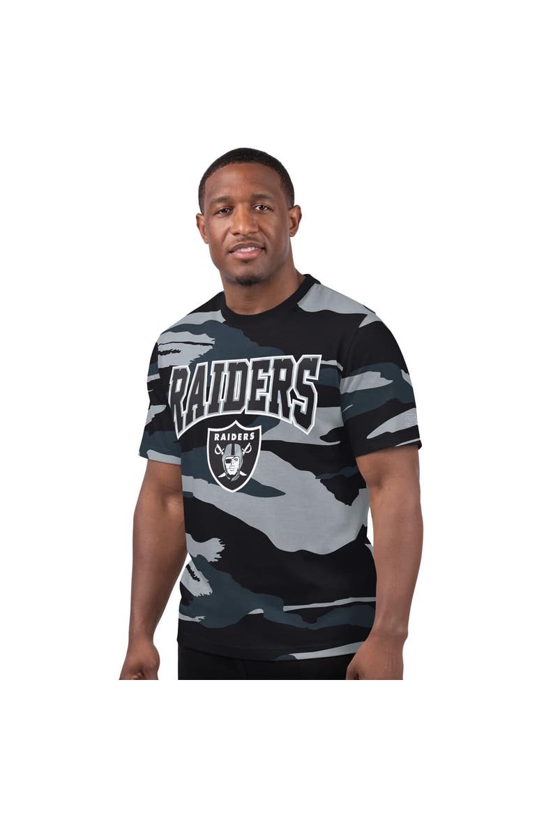 Men's Starter Gray Las Vegas Raiders Thursday Night Gridiron T-Shirt, Main, color, Camo