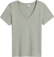 Nordstrom Everyday V-Neck Pima Cotton Blend T-Shirt