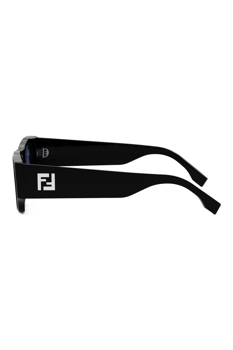 FF Squared 54mm Rectangular Sunglasses, Alternate, color, SHINY BLACK / BLUE