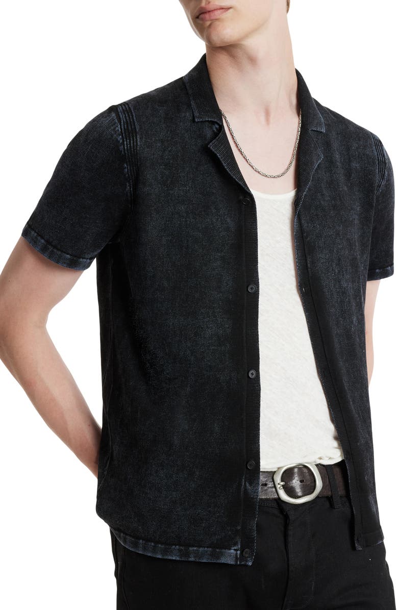 John Varvatos Carter Short Sleeve Mercerized Cotton Button-Up Shirt, Alternate, color, 