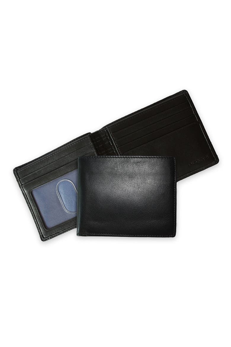 Collins Calfskin Billfold, Main, color, BLACK/ BLUE