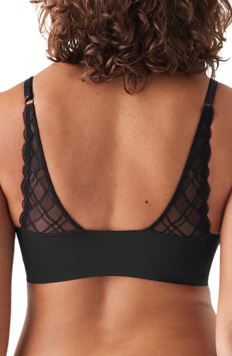 True & Co True Body Boost Triangle Lace Convertible Strap Bra, Alternate, color, Black