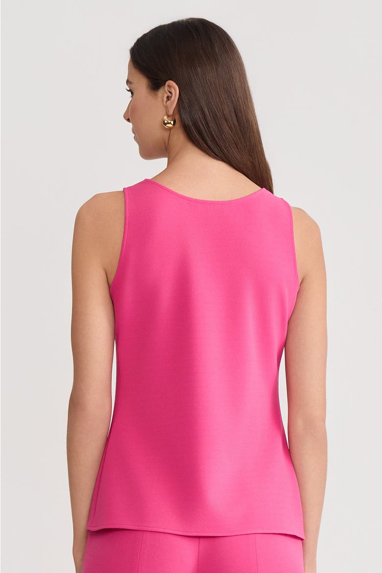 Stretch Deco Crepe Scoop Neck Tank, Alternate, color, Carmine Rose
