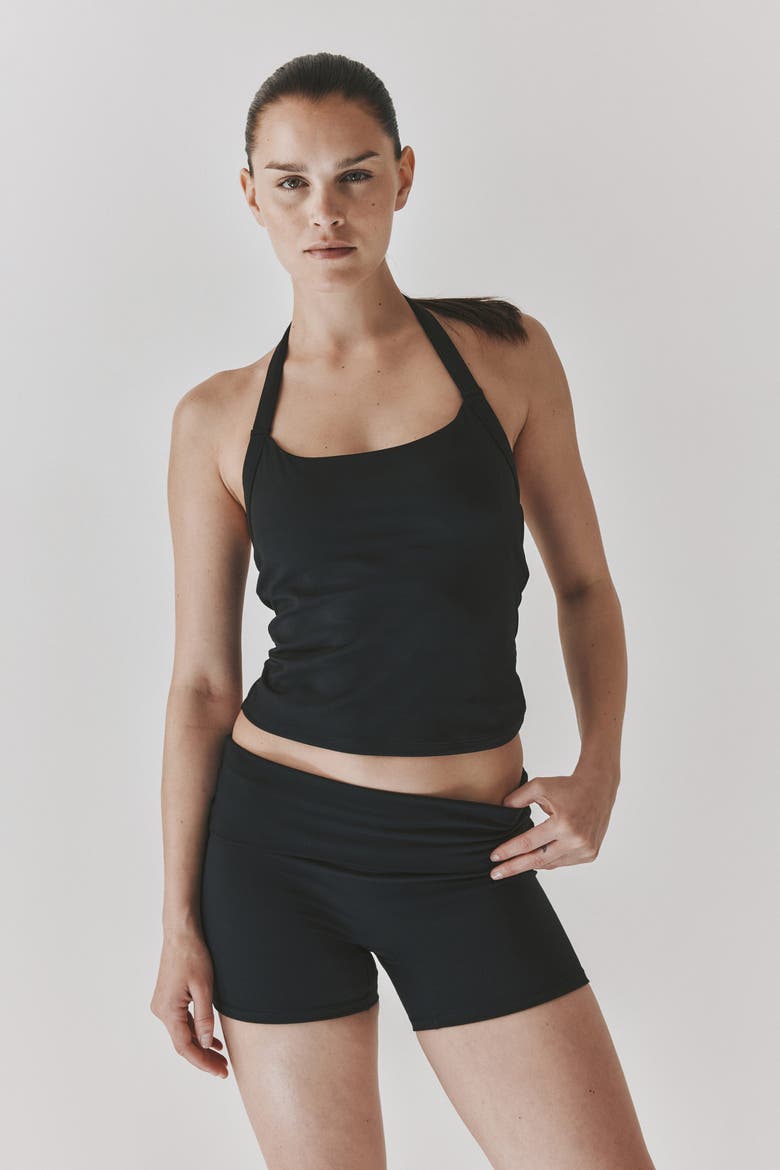 Halterneck Sports Vest Top With Softmove, Main, color, Black