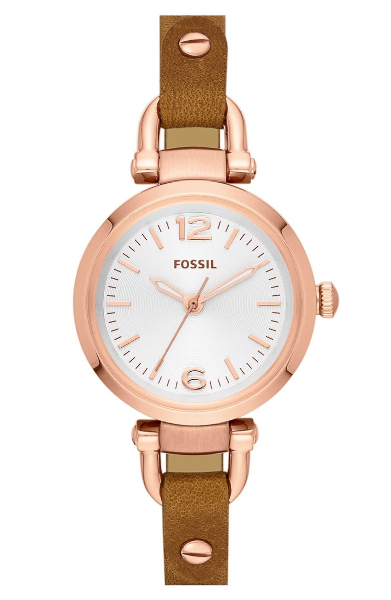 Fossil 'Georgia' Reversible Leather Strap Watch, 26mm, Main, color, 