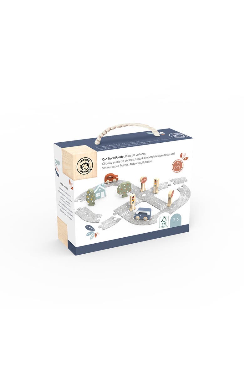 Speedy Monkey Car Track Puzzle, Alternate, color, Multi