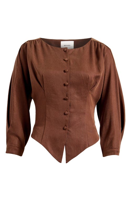REFORMATION REFORMATION MARTHA FRONT BUTTON ASYMMETRIC TOP