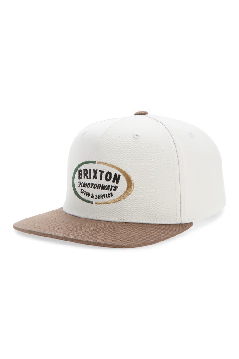 Rhett Snapback Hat, Main, color, OFF WHITE/ PINECONE BROWN