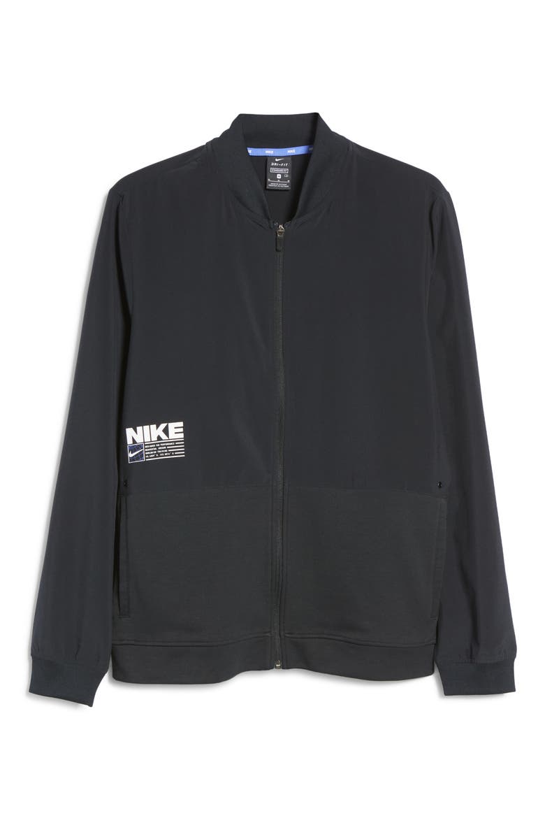 Men's Dri-FIT Zip Jacket, Alternate, color, BLACK/ BLACK