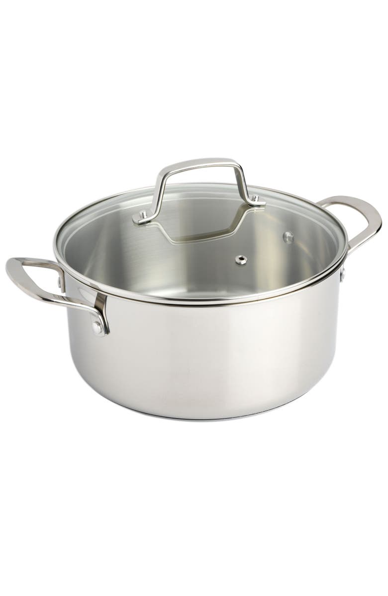 MARTHA STEWART Catselle 5-Quart Stainless Steel Dutch Oven with Lid, Alternate, color,