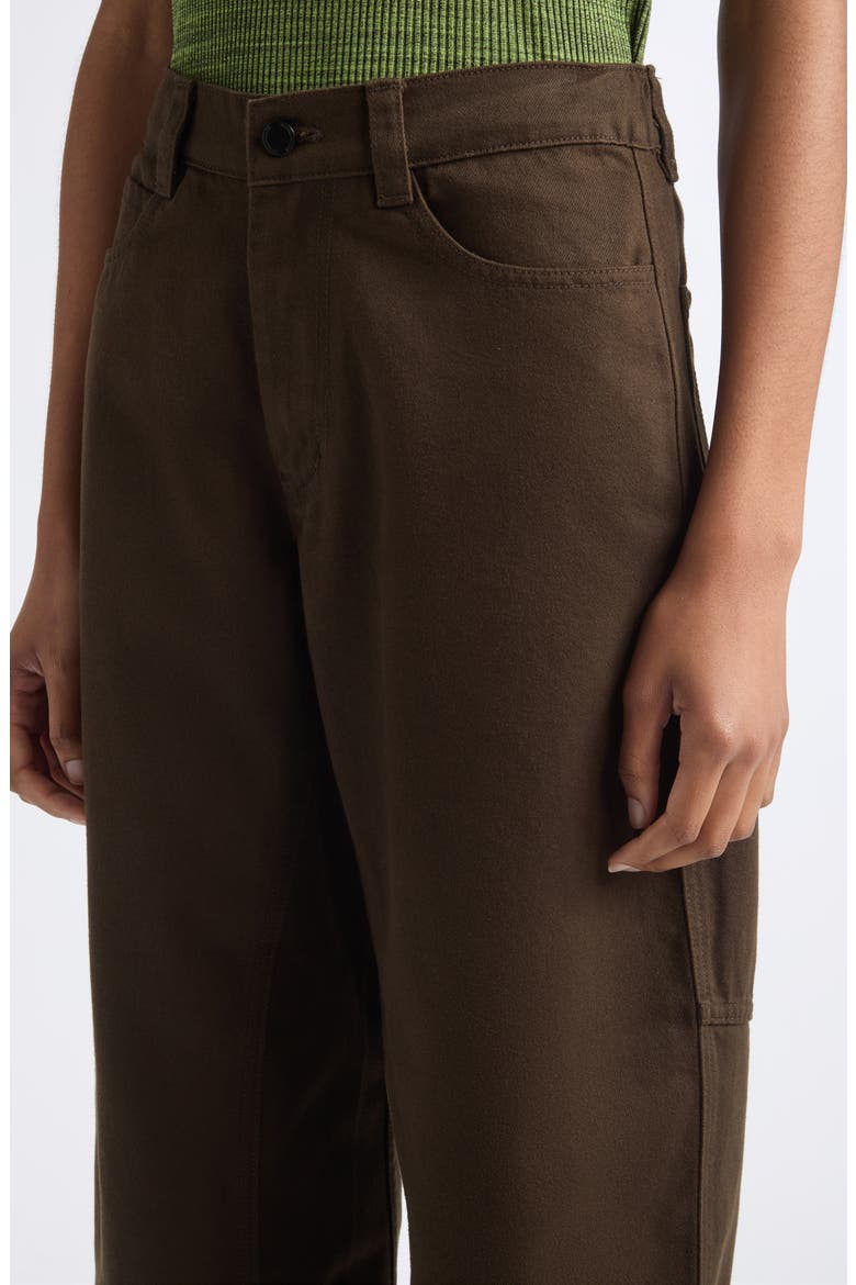 Curved Leg Crop Jeans, Alternate, color, DARK BROWN