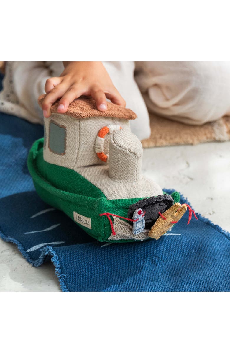 Lorena Canals Soft toy Ride & Roll, Alternate, color, Blue, Green, And Natural