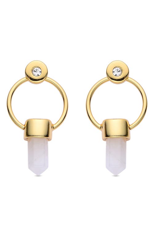 Eye Candy Los Angeles Clear Quartz Frontal Hoop Earrings