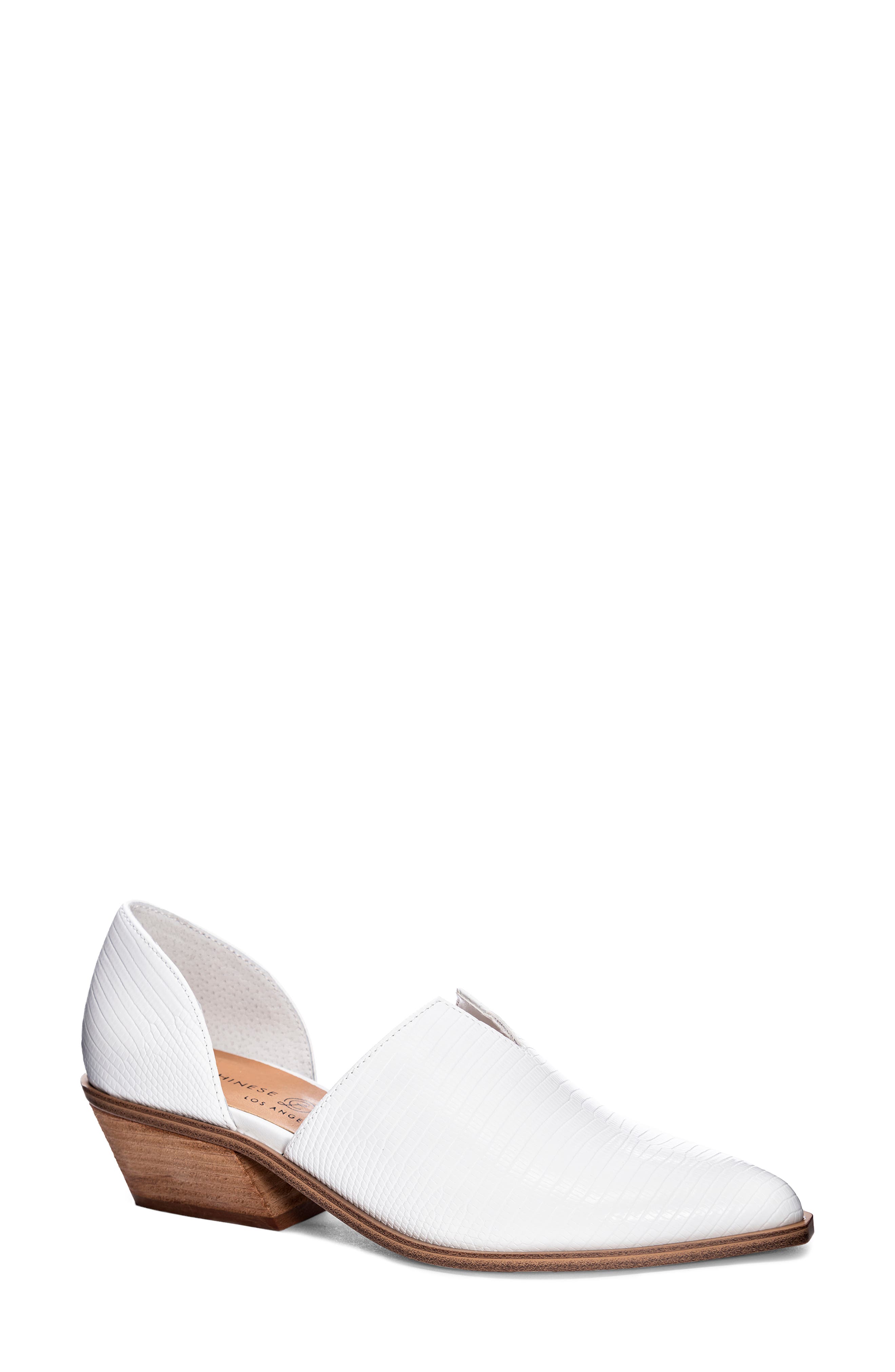 Matcha d'Orsay Flat, Main, color, WHITE FAUX LEATHER