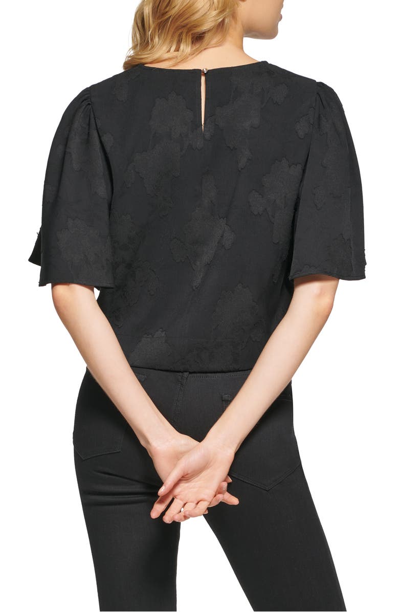 DKNY Flutter Sleeve Crop Top, Alternate, color,