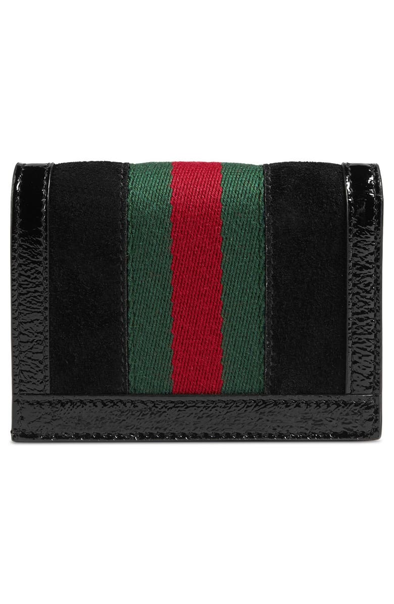 Gucci Ophidia Suede Card Case, Alternate, color,