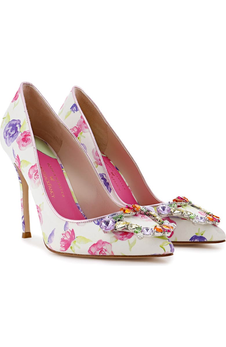 SOPHIA WEBSTER x LoveShackFancy Margaux Crystal Embellished Stiletto Pump, Main, color,