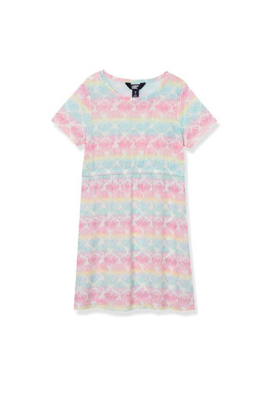 Lands' End Girls Short Sleeve Mesh Cover Up In Pastel Shells
