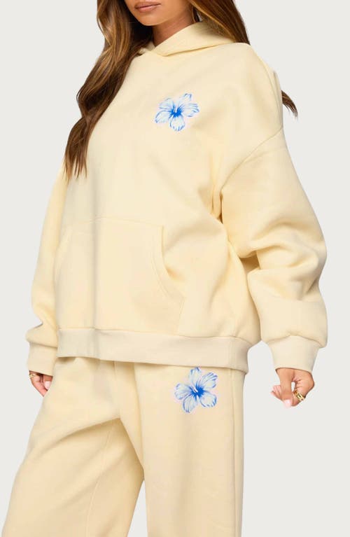 Edikted Tropical Bloom Hoodie In Yellow