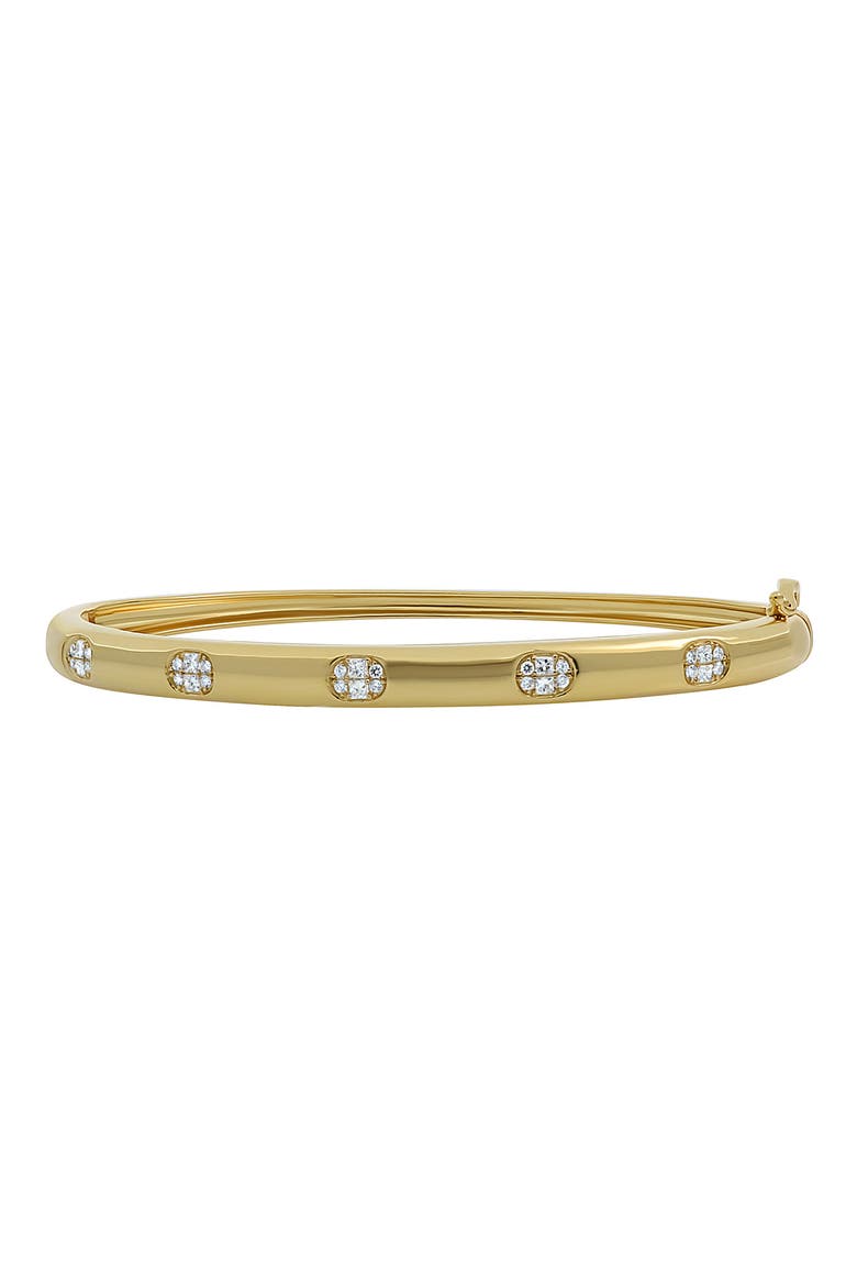 Mika Oval Diamond Cluster Bangle Bracelet, Main, color, 18K YELLOW GOLD