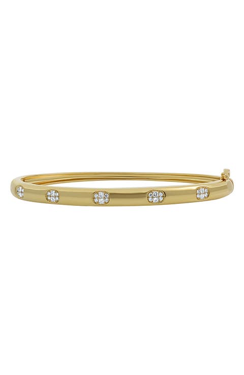 Mika Oval Diamond Cluster Bangle Bracelet