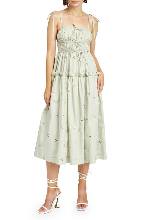Reagan Floral Embroidered Cotton Dress