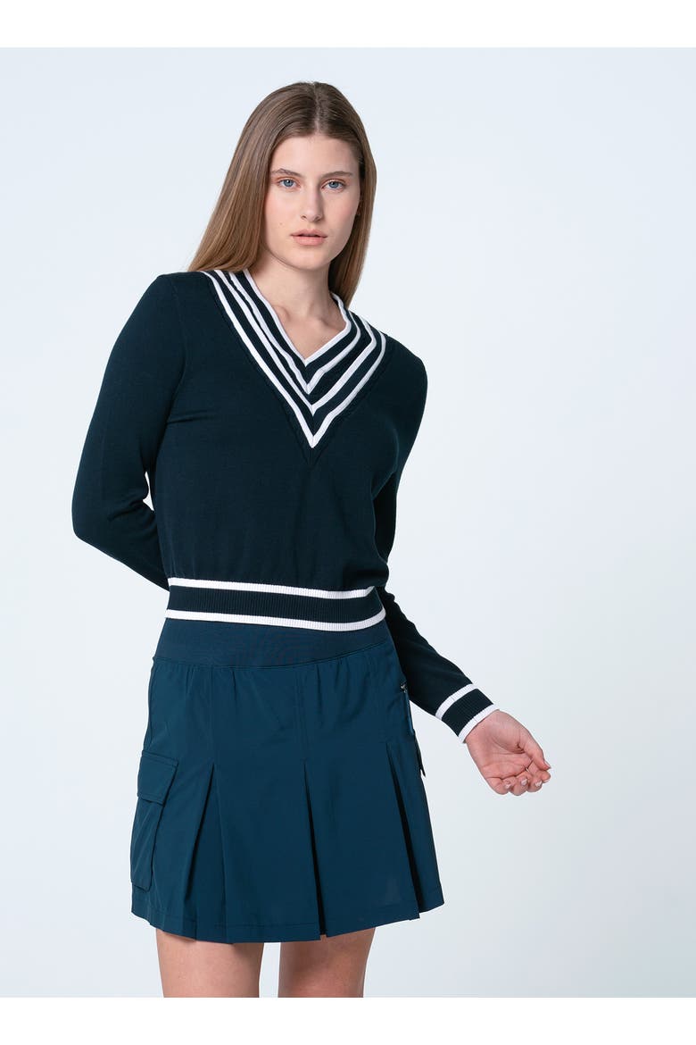 Victory V-Neck Sweater, Main, color, Navy