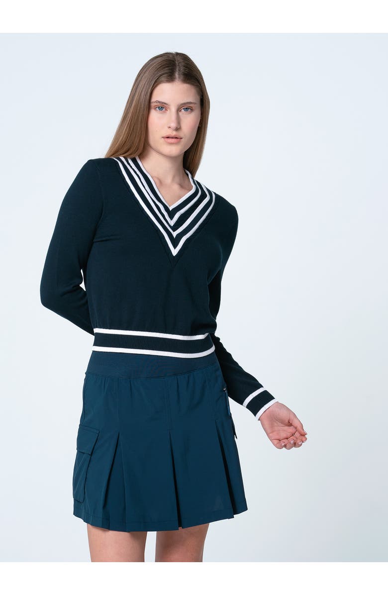 Lucky in Love Victory V-Neck Sweater, Main, color,